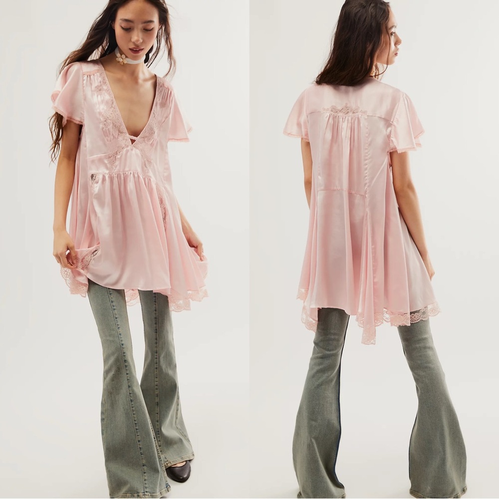 NWT Free People Wildest Rose Pink Flowy Tunic